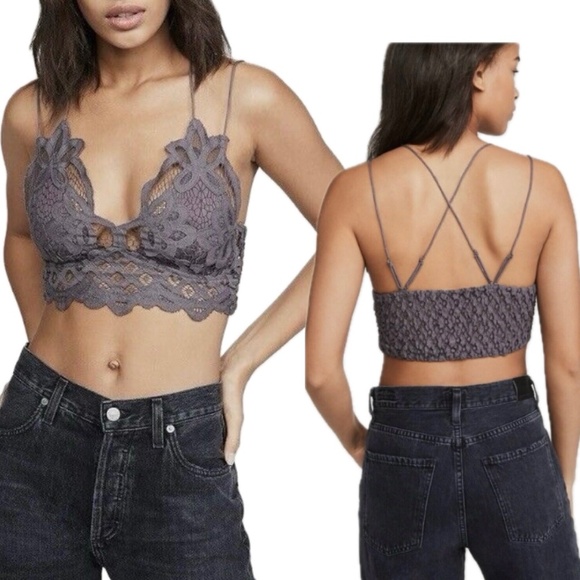 Free People Other - Free People Adella Bralette, Charcoal Gray , Sz Small (NWT)